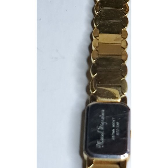 Marcel Drucker Signature Watch Women Gold Tone Rectangle - Picture 14 of 14